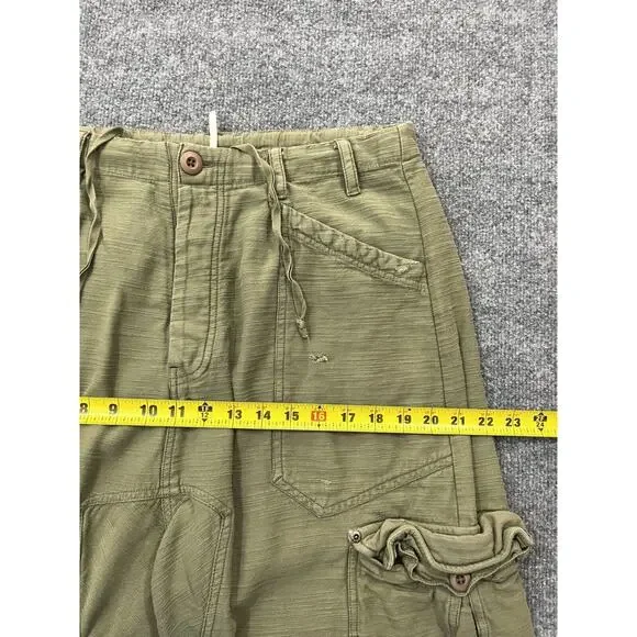 Free People Bay To Breakers Cargo Pants S Harem Lagenlook Boho Baggy Pine Green - Picture 11 of 16
